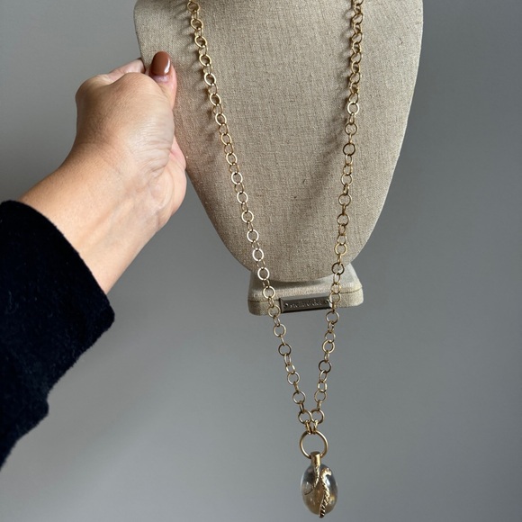 Stella & Dot Snake Orb Gold Long Necklace - Picture 2 of 7